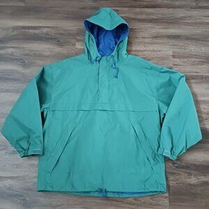 Vintage GAP Pullover Jacket Mens Large Green Hooded Nylon Anorak Outdoor 90s